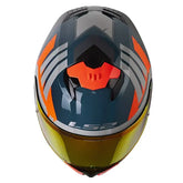 Casco Ls2 Ff808 Elece2 Azul Naranja Visor Rojo
